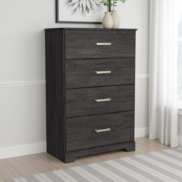 15022026699235cd4ce1b.jpeg Cyme Tall Dresser Chest, 4 Drawer, Modern Dark Charcoal Brown Laminate