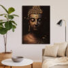 Accent Wall Art Decor, Printed Glass 36x48 Meditating Buddha, Black