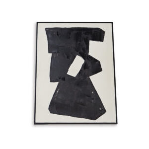 150220266992363d15b8b.jpeg Garcy Wall Art Painting, 30x40, Black and Cream Framed Abstract Decor