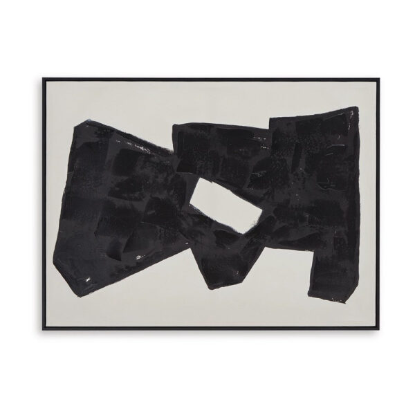 Garcy Wall Art Painting, 30x40, Black and Cream Framed Abstract Decor