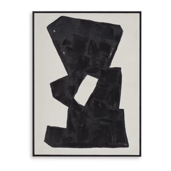 Garcy Wall Art Painting, 30x40, Black and Cream Framed Abstract Decor