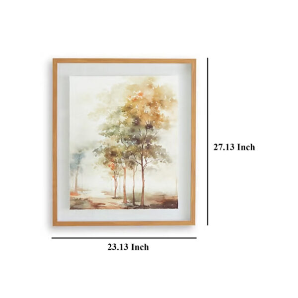 150220266992368ad52d3.jpeg Foryn 4 Piece Wall Art Set, 23x27, Spring Trees Print w Brown Frame