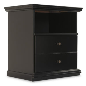 150220266992368e7a098.jpeg Boli Nightstand, 1 Storage Drawers, 24 Inch, Black Molded Trim Details