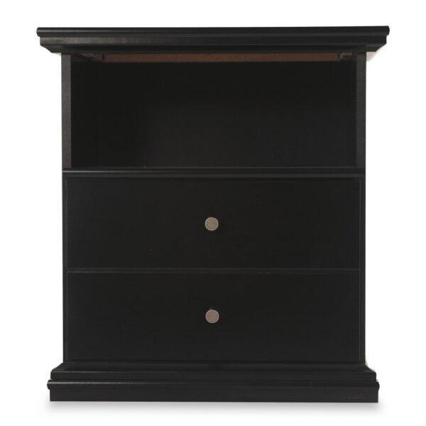 1502202669923690d0e87.jpeg Boli Nightstand, 1 Storage Drawers, 24 Inch, Black Molded Trim Details