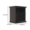 150220266992369818a38.jpeg Boli Nightstand, 1 Storage Drawers, 24 Inch, Black Molded Trim Details