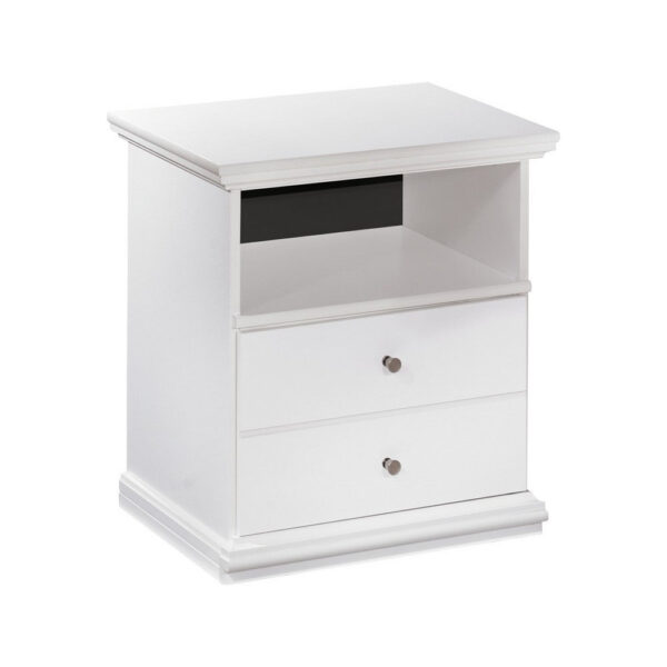 Twik Nightstand, 1 Storage Drawers, 24 Inch, White Molded Trim Details