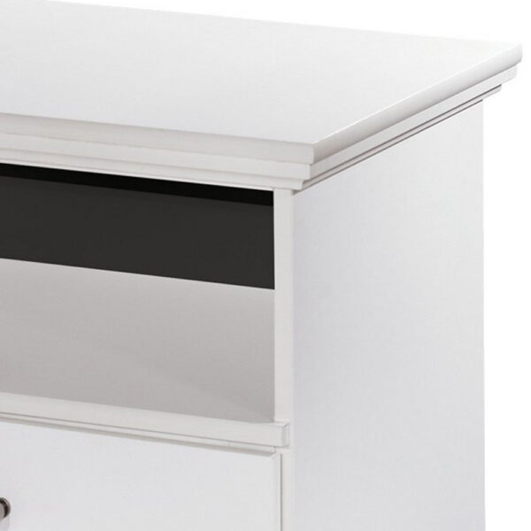 Twik Nightstand, 1 Storage Drawers, 24 Inch, White Molded Trim Details