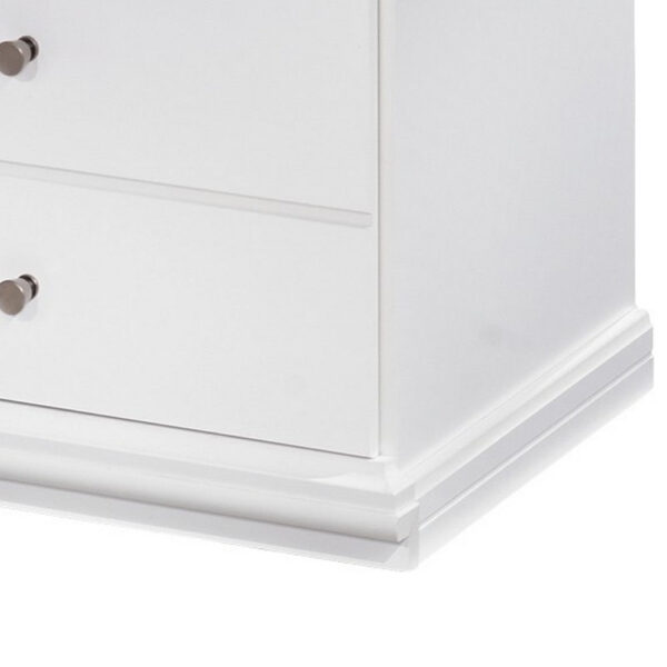 Twik Nightstand, 1 Storage Drawers, 24 Inch, White Molded Trim Details