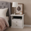 Twik Nightstand, 1 Storage Drawers, 24 Inch, White Molded Trim Details