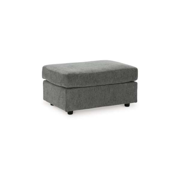 15022026699236b0be631.jpeg Ratty Ottoman, 33 Inch Rectangular, Plush Cushioned Gray Polyester