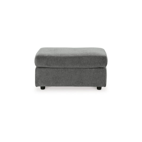 15022026699236b3431c1.jpeg Ratty Ottoman, 33 Inch Rectangular, Plush Cushioned Gray Polyester
