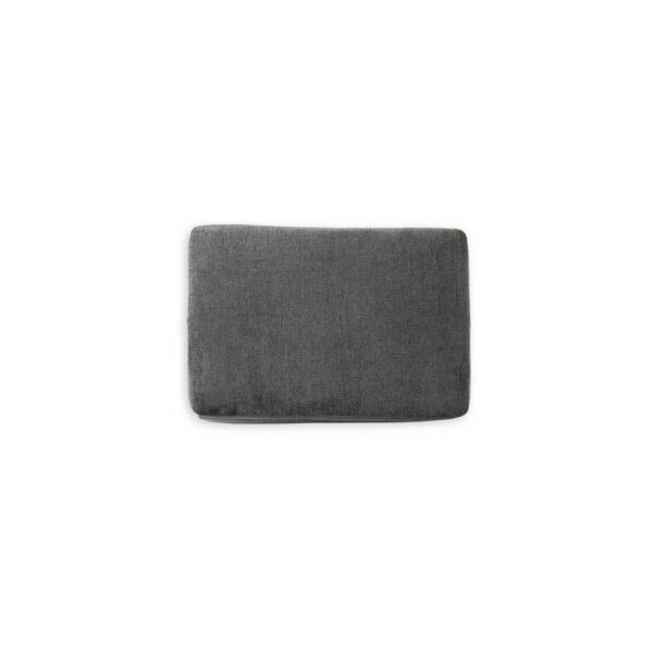 15022026699236b7d49bb.jpeg Ratty Ottoman, 33 Inch Rectangular, Plush Cushioned Gray Polyester