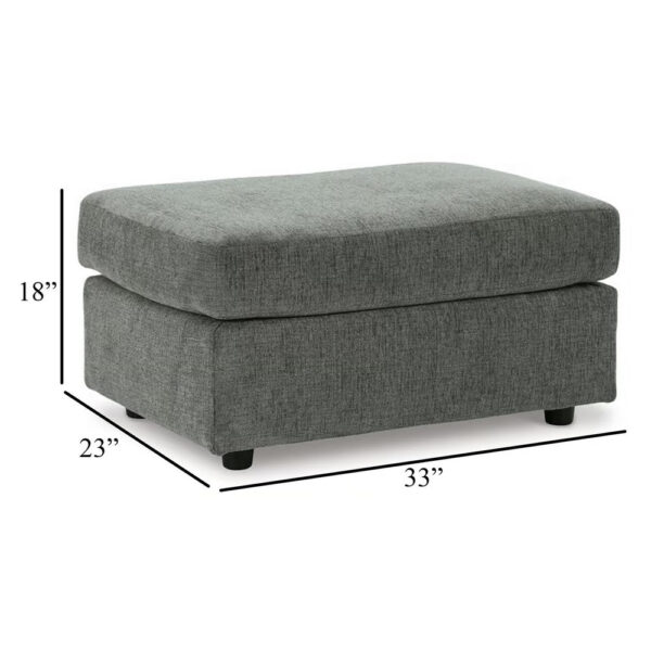 15022026699236ba3509e.jpeg Ratty Ottoman, 33 Inch Rectangular, Plush Cushioned Gray Polyester