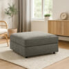 Fola Square Accent Ottoman, 37 Inch Gray, Cupholders with Storage