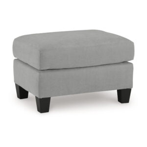 15022026699236d6dc0a3.jpeg Lebo Accent Ottoman, 31 Inch Rectangular Gray Polyester Cushioned