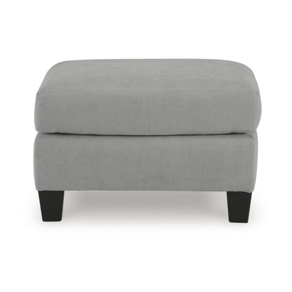 15022026699236d9e495d.jpeg Lebo Accent Ottoman, 31 Inch Rectangular Gray Polyester Cushioned