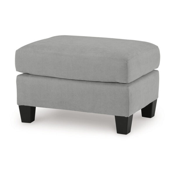 15022026699236df1076b.jpeg Lebo Accent Ottoman, 31 Inch Rectangular Gray Polyester Cushioned