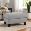 15022026699236e47dd54.jpeg Lebo Accent Ottoman, 31 Inch Rectangular Gray Polyester Cushioned