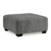 15022026699236eec030b.jpeg Dili Accent Ottoman, 40 Inch Square, Jumbo Stitched Gray Polyester