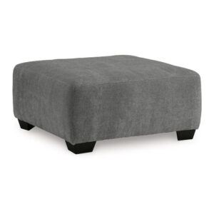 15022026699236eec030b.jpeg Dili Accent Ottoman, 40 Inch Square, Jumbo Stitched Gray Polyester