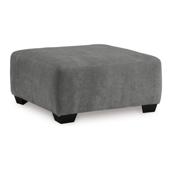 15022026699236eec030b.jpeg Dili Accent Ottoman, 40 Inch Square, Jumbo Stitched Gray Polyester