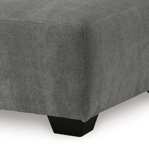 15022026699236f7a3894.jpeg Dili Accent Ottoman, 40 Inch Square, Jumbo Stitched Gray Polyester