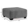 15022026699236f9b7569.jpeg Dili Accent Ottoman, 40 Inch Square, Jumbo Stitched Gray Polyester