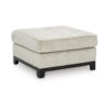 Maxo Accent Ottoman, 36 Inch Square Tufted Seat, Ivory Polyester