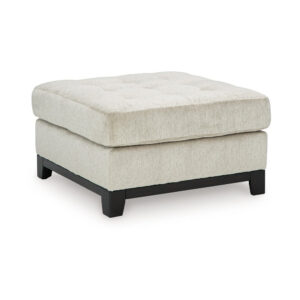 15022026699236fcec58a.jpeg Maxo Accent Ottoman, 36 Inch Square Tufted Seat, Ivory Polyester