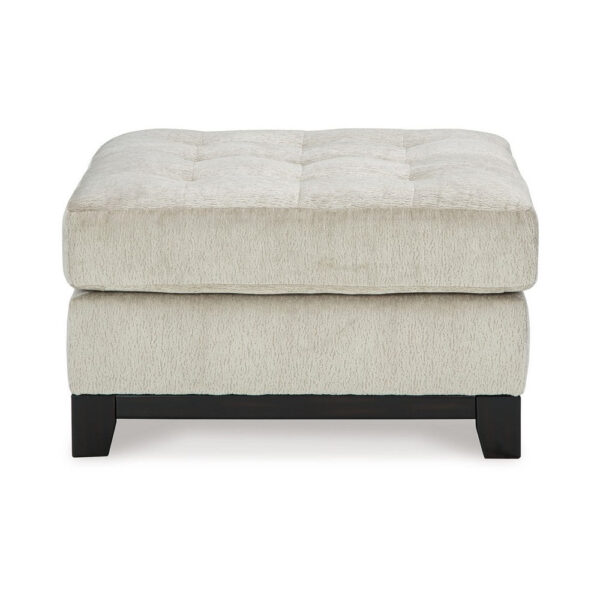 Maxo Accent Ottoman, 36 Inch Square Tufted Seat, Ivory Polyester
