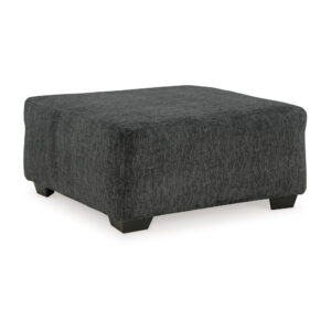 150220266992370a49739.jpeg Accent Ottoman, 40 Inch Square Top, Modern Style Dark Gray Polyester