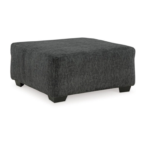Accent Ottoman, 40 Inch Square Top, Modern Style Dark Gray Polyester