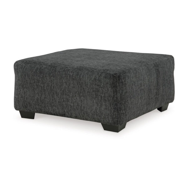 Accent Ottoman, 40 Inch Square Top, Modern Style Dark Gray Polyester
