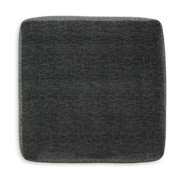 Accent Ottoman, 40 Inch Square Top, Modern Style Dark Gray Polyester