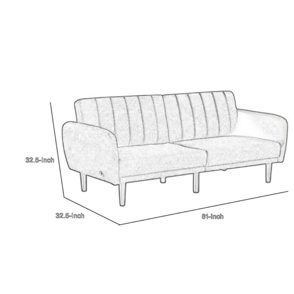 150220266992372a0636d.jpeg Arz Fold Out Futon Sofa Bed, Light Gray, Retro Channel Tufted Back