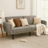 150220266992372c20220.jpeg Arz Fold Out Futon Sofa Bed, Light Gray, Retro Channel Tufted Back