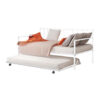 Ham Daybed with Pull Out Trundle, White Slatted Open Metal Frame