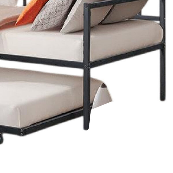 Ham Daybed with Pull Out Trundle, Black Slatted Open Metal Frame