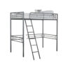 Mylz Twin Loft Bed, Black Metal Frame with Attached Angled Ladder