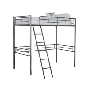 1502202669923750a5561.jpeg Mylz Twin Loft Bed, Black Metal Frame with Attached Angled Ladder