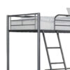 Mylz Twin Loft Bed, Black Metal Frame with Attached Angled Ladder