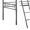 Mylz Twin Loft Bed, Black Metal Frame with Attached Angled Ladder