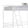 150220266992376060ad9.jpeg Mylz Twin Loft Bed, 61 Inch, White Metal Frame, Attached Angled Ladder
