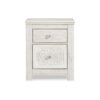 Paxy Nightstand, 2 Drawers, 2 USB Ports, Laminate Whitewash Finish
