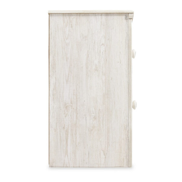 Paxy Nightstand, 2 Drawers, 2 USB Ports, Laminate Whitewash Finish