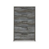 Bays Tall Dresser Chest, 5 Drawers, Modern Rustic Laminate Smoky Gray
