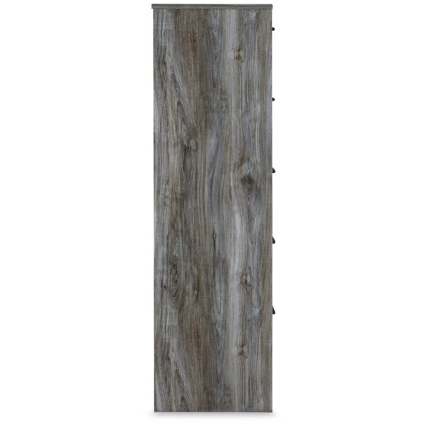 Bays Tall Dresser Chest, 5 Drawers, Modern Rustic Laminate Smoky Gray