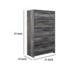 Bays Tall Dresser Chest, 5 Drawers, Modern Rustic Laminate Smoky Gray