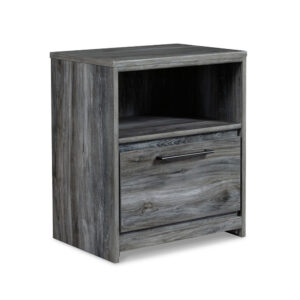 150220266992377ee7cd5.jpeg Bays Nightstand, 1 Drawer USB Port, Modern Rustic Laminate Smoky Gray