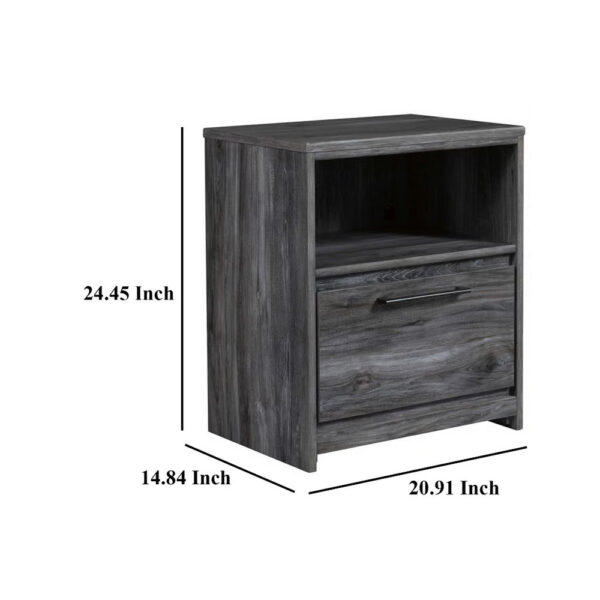 150220266992378518c97.jpeg Bays Nightstand, 1 Drawer USB Port, Modern Rustic Laminate Smoky Gray